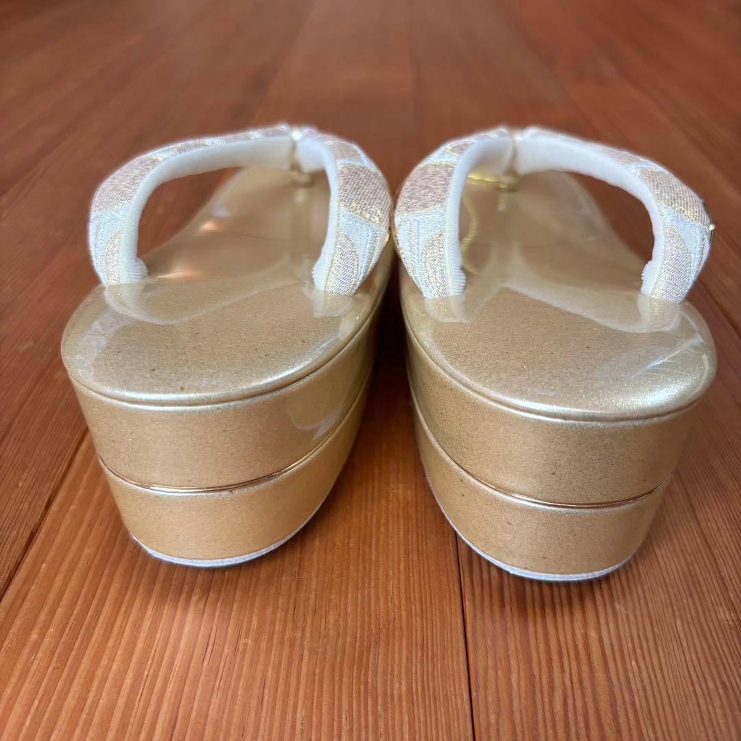 世美庵 和装 振袖用 バッグ・草履セット ゴールドカラー 日本製