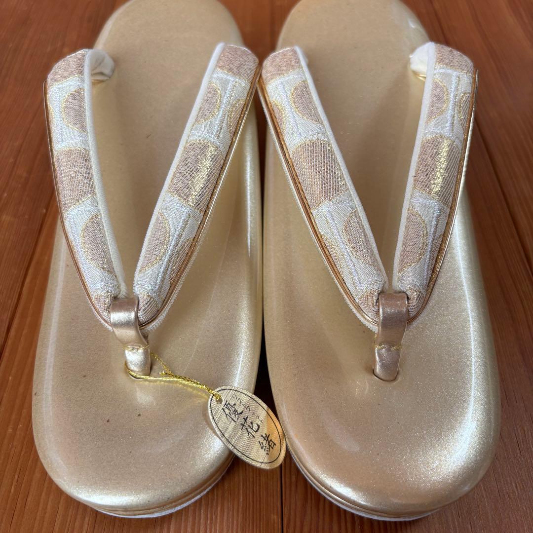 世美庵 和装 振袖用 バッグ・草履セット ゴールドカラー 日本製