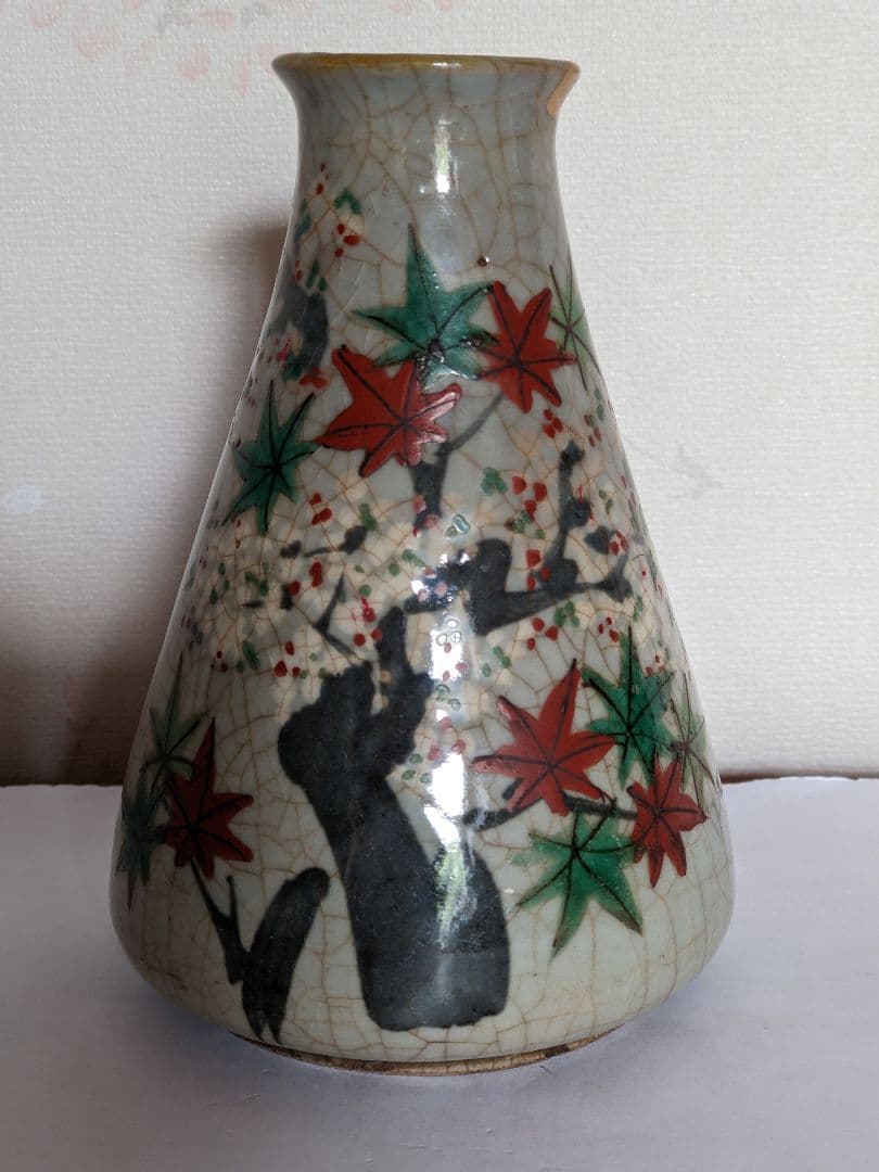 ♦犬山焼 雲錦手紋様 徳利 幕末〜明治時代初期 コレクション 骨董品アンティーク