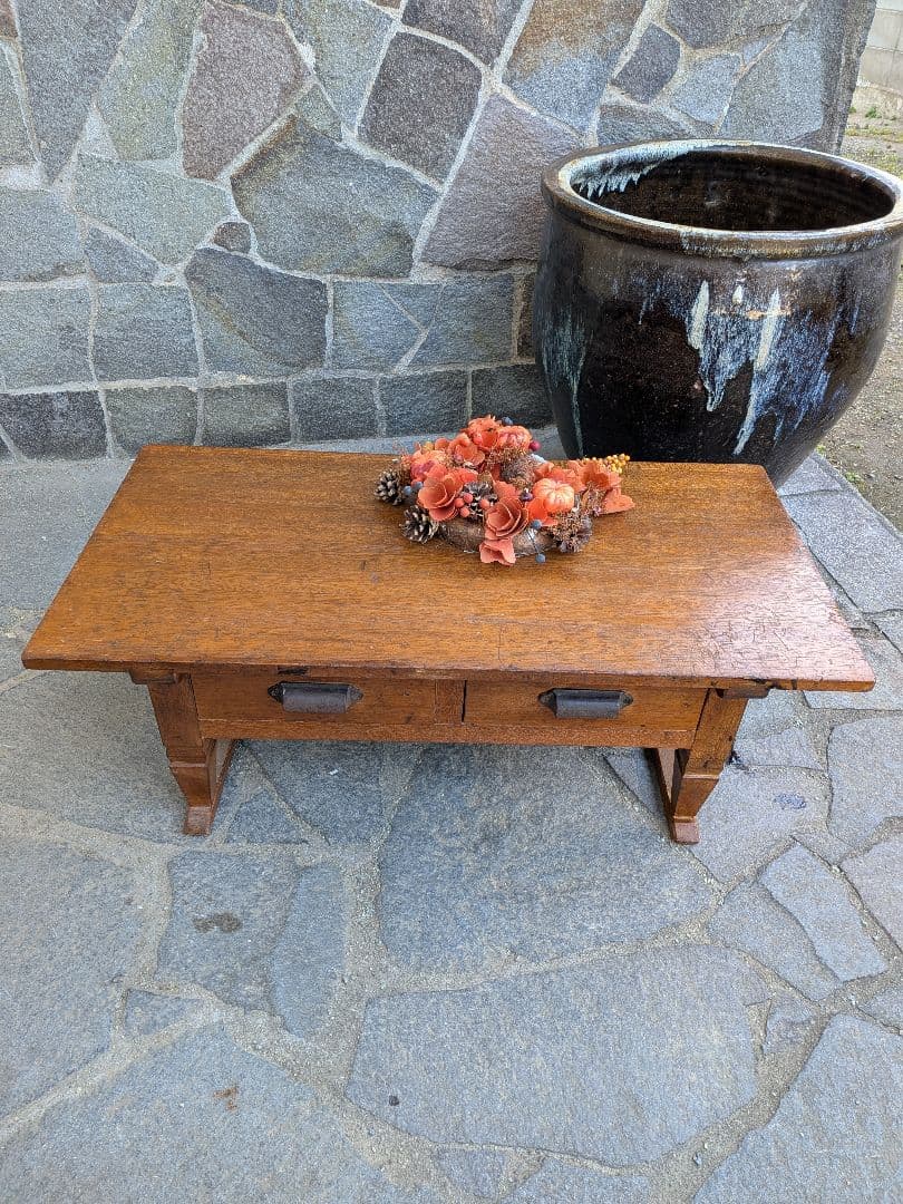 昭和初期木製のアンティークローテーブル