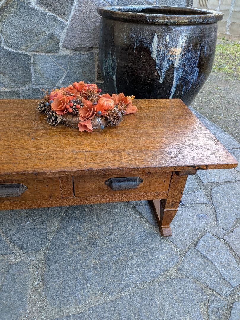 昭和初期木製のアンティークローテーブル