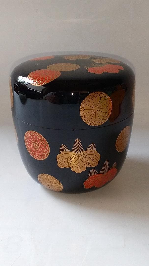 『 彭祖棗 』 前端春斉 作 蒔絵 内銀溜 漆器 漆芸 抹茶 茶道具 共箱 新品