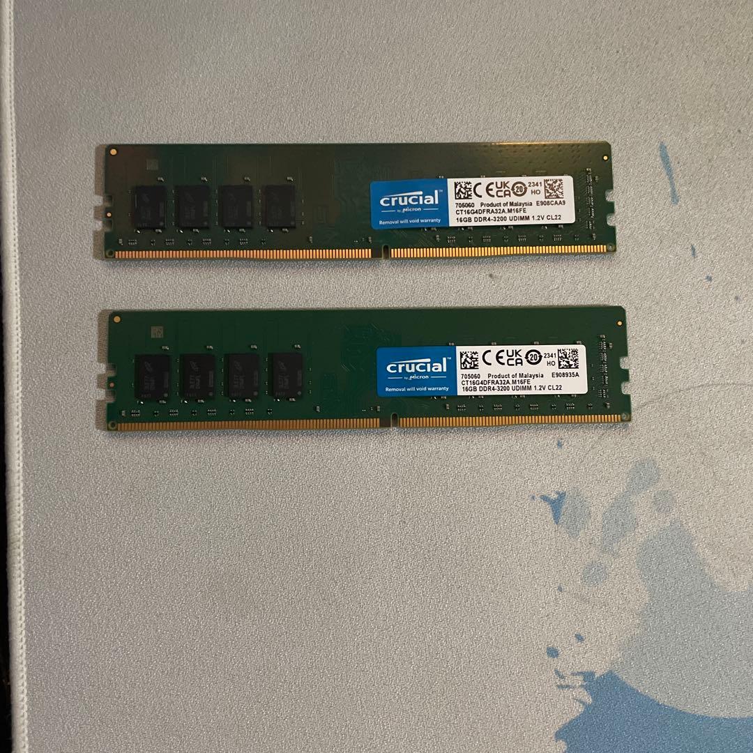 Crucial DDR4-3200 32GB (16GB×2枚) メモリ