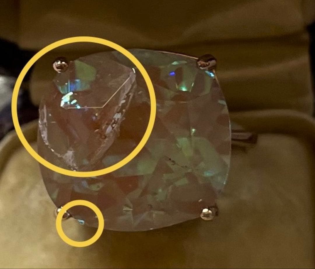 サフィレット　14.7mmx16mm ピンクゴールドリング　ダメージ有