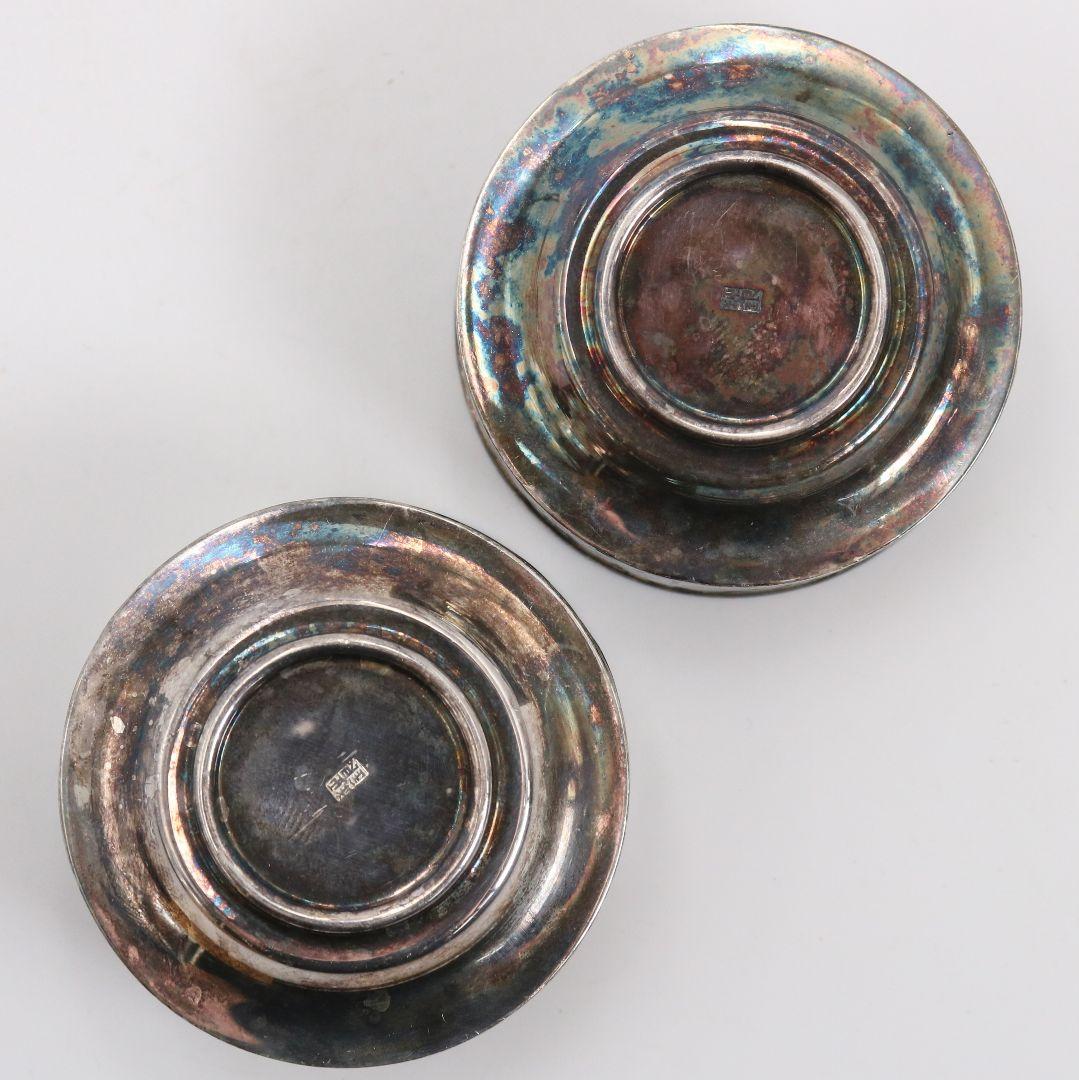 金城向田製 七宝焼 唐草文銀盃 純銀刻印 約72g　M829　N1