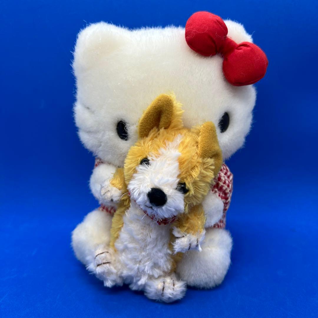 ハローキティ ワンコ　コーギー　ぬいぐるみ S