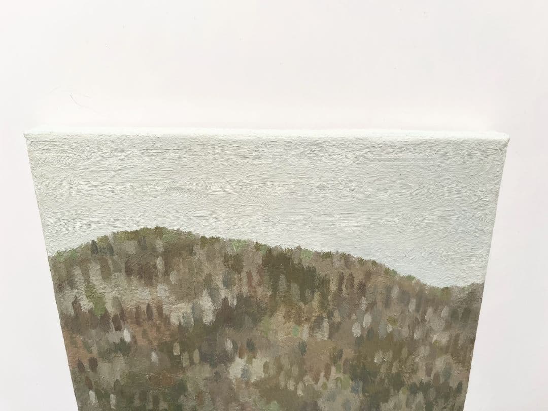 油彩画　冬の山