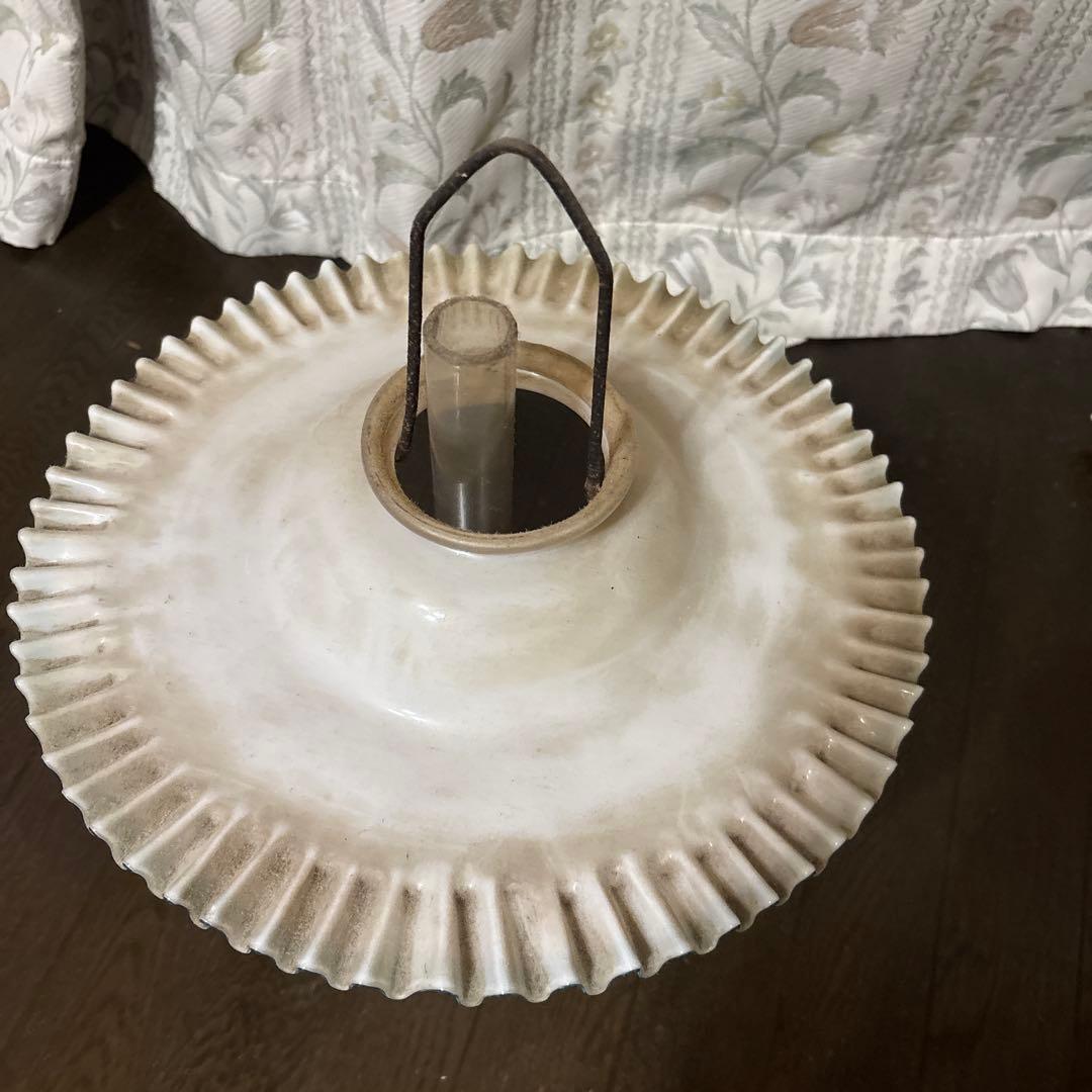 アンティークオイルランプ クリーム色