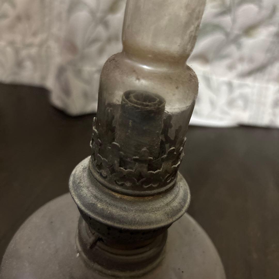 アンティークオイルランプ クリーム色