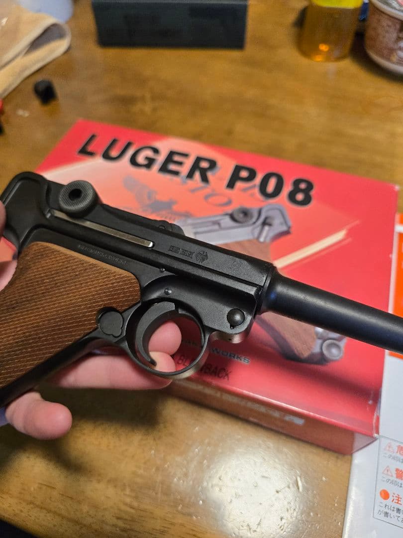タナカ　ルガーP08　4インチ　ガスブローバック　木製グリップ