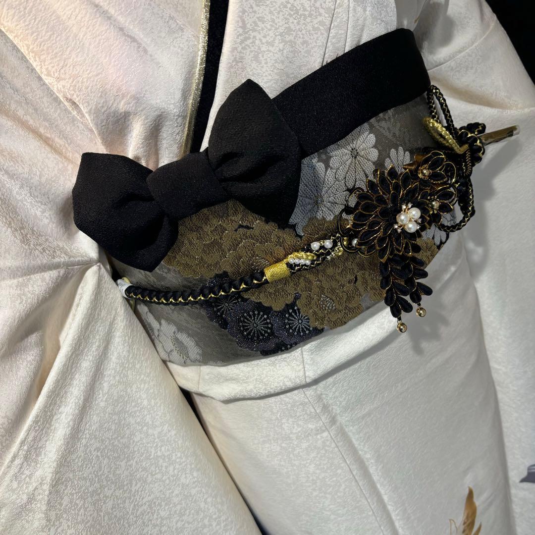 美品　白地　大柄　染分け　金彩　逸品　振袖　フルセット 振り袖