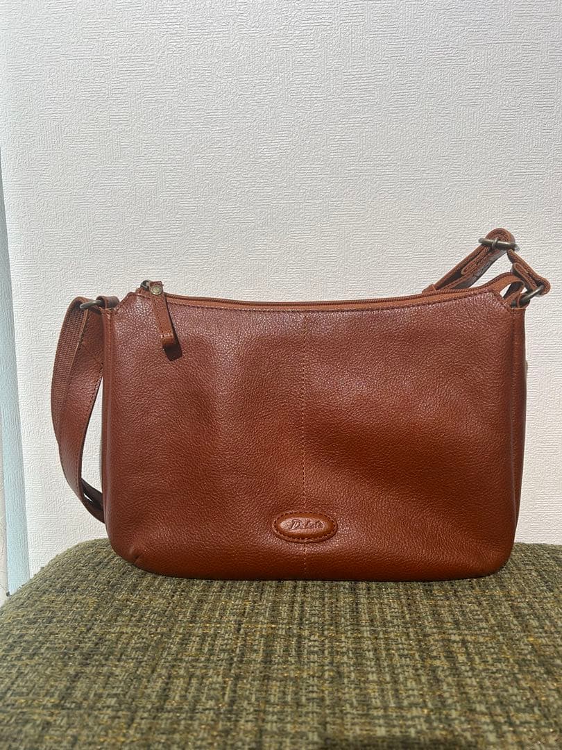 Dalia ブラウンレザーショルダーバッグ