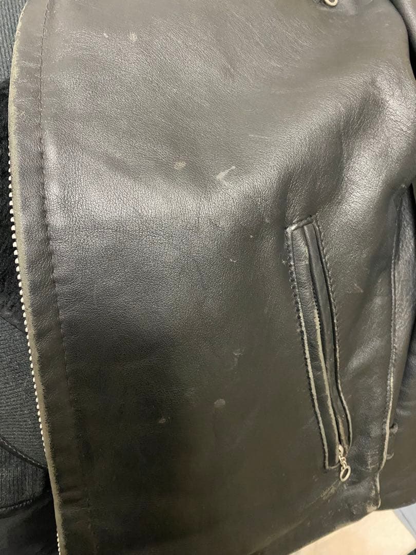 値下げ★Schott ブラックレザーシングルライダースジャケット