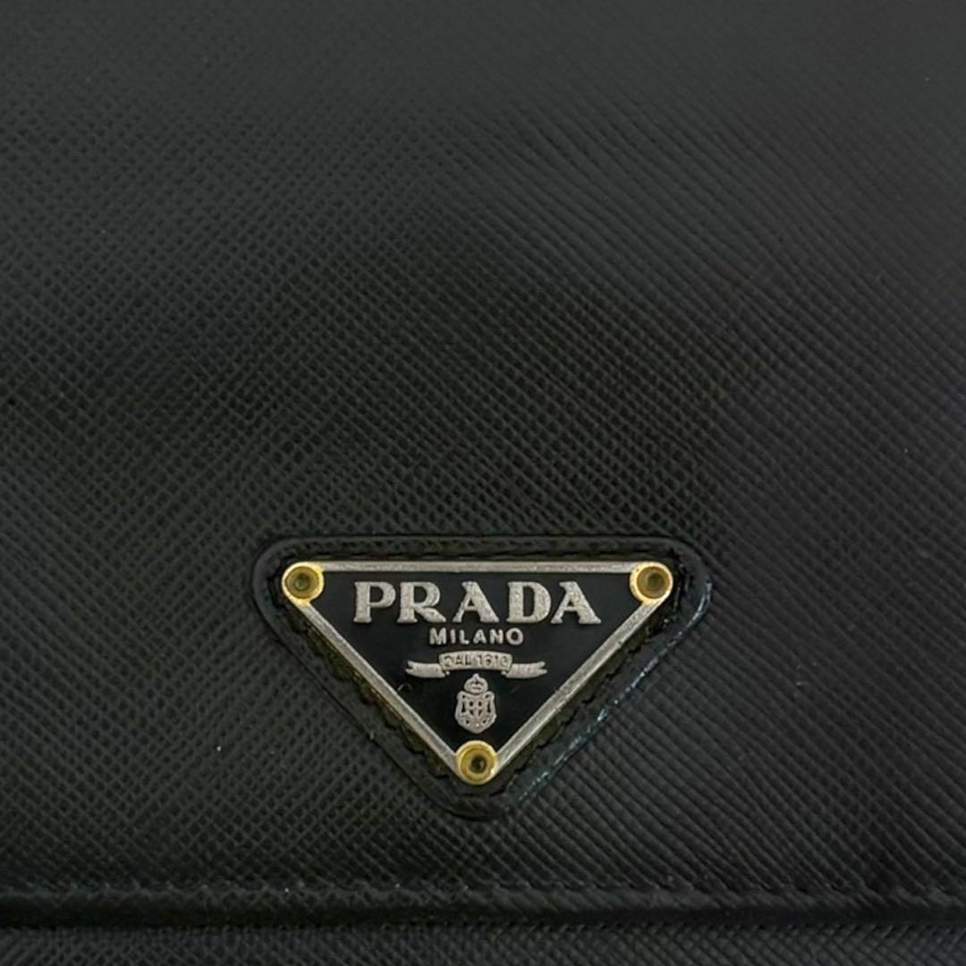 極美品✨ PRADA プラダ 三つ折り財布 サフィアーノ 三角ロゴ