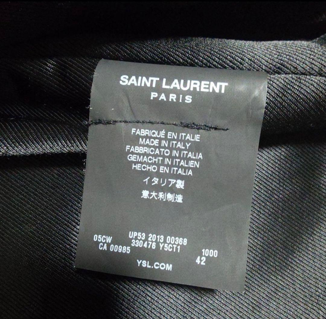 サンローランパリ　カフェレーサーレザーライダースジャケット42