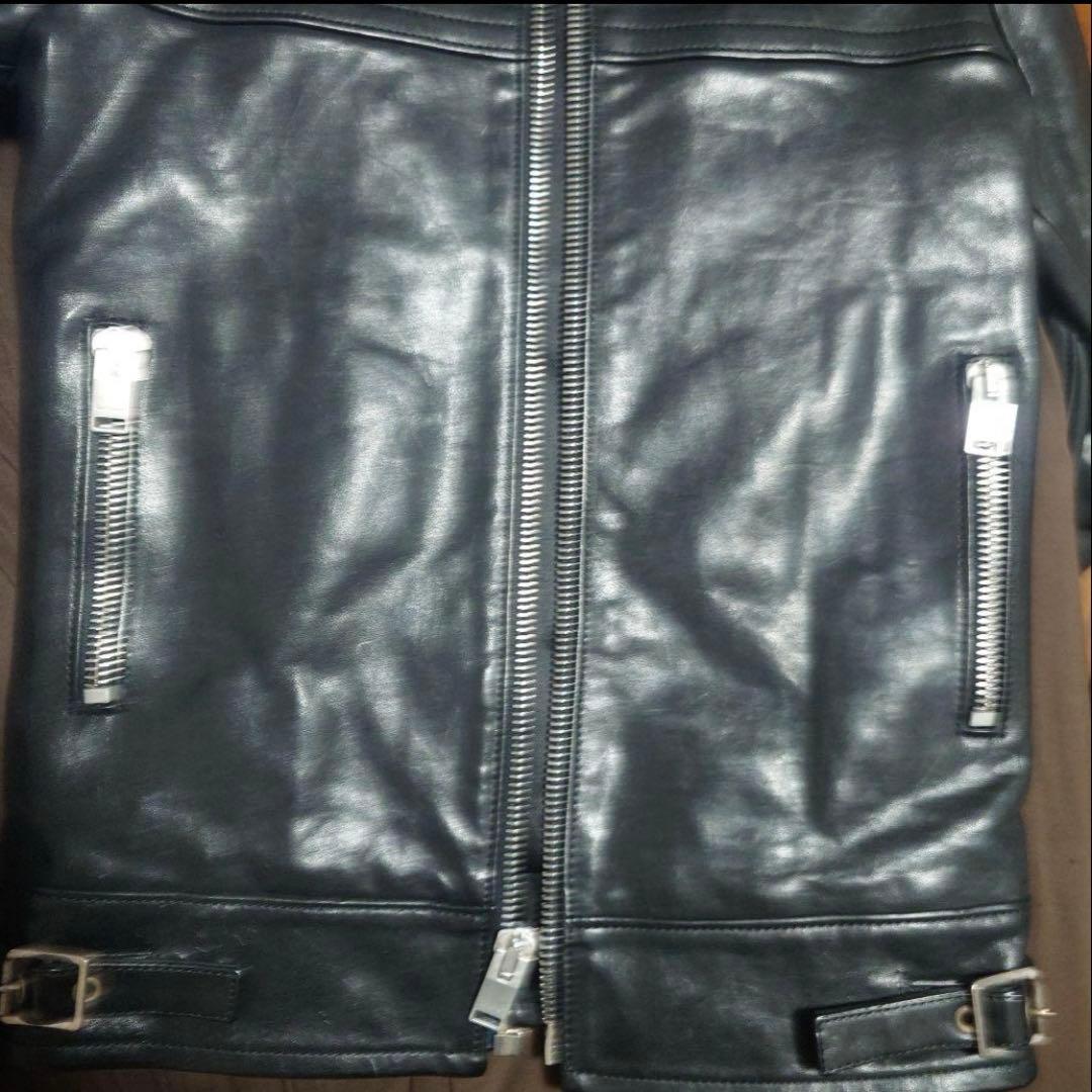 サンローランパリ　カフェレーサーレザーライダースジャケット42