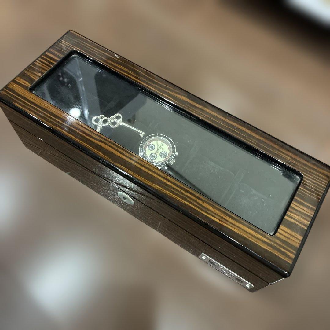 木製時計ケース ガラス蓋付き 王冠 おまけ付き ポールニューマン