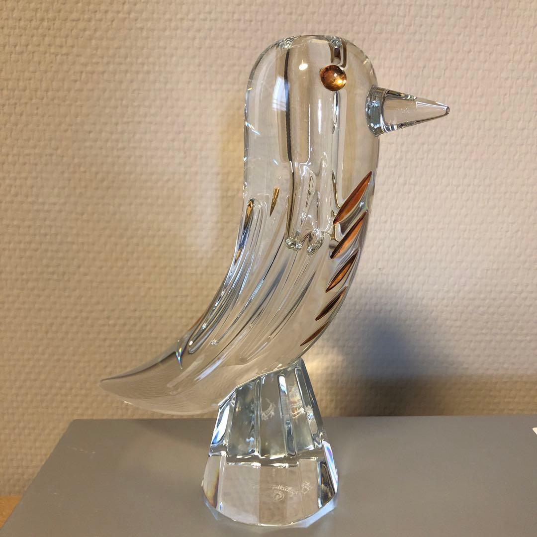 damk　新品　バカラクリスタルガラス製の鳥の花瓶