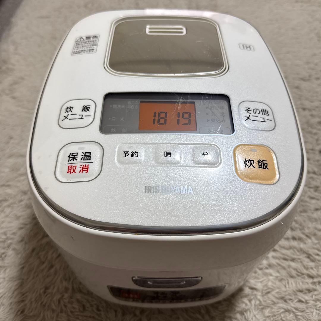 【美品】アイリスオーヤマ/炊飯器/IH式/ERC-IB50-W/5.5合/ジャー