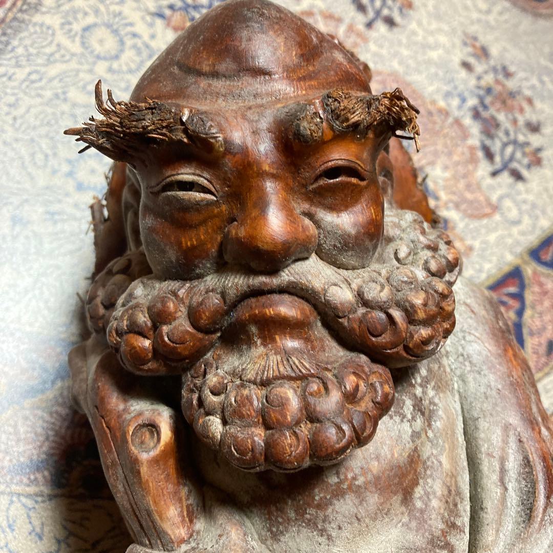 達磨　竹彫刻（H3）【kurokunn】