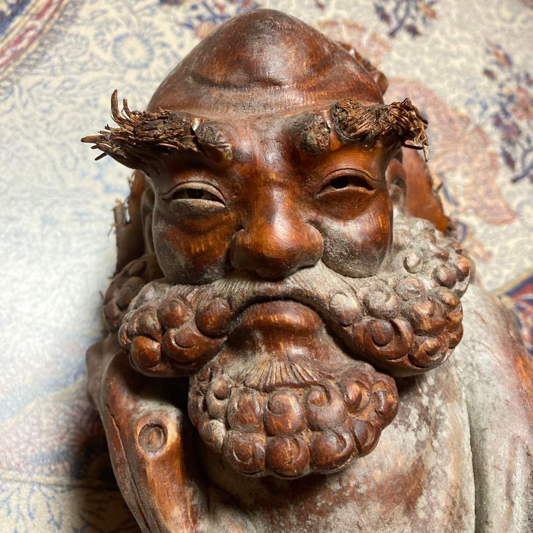 達磨　竹彫刻（H3）【kurokunn】