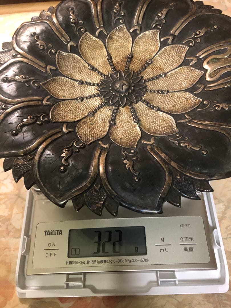 シルバー800銀飾り皿 320g