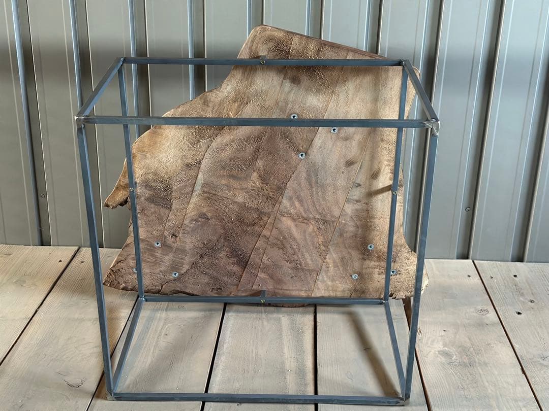 【早い者勝ち！SALE！】ウォールナット　一枚板テーブル　アイアン脚　花台