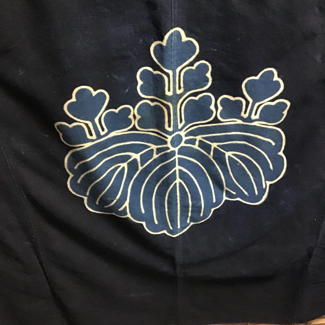 古布藍染め家紋布地、ＫM９