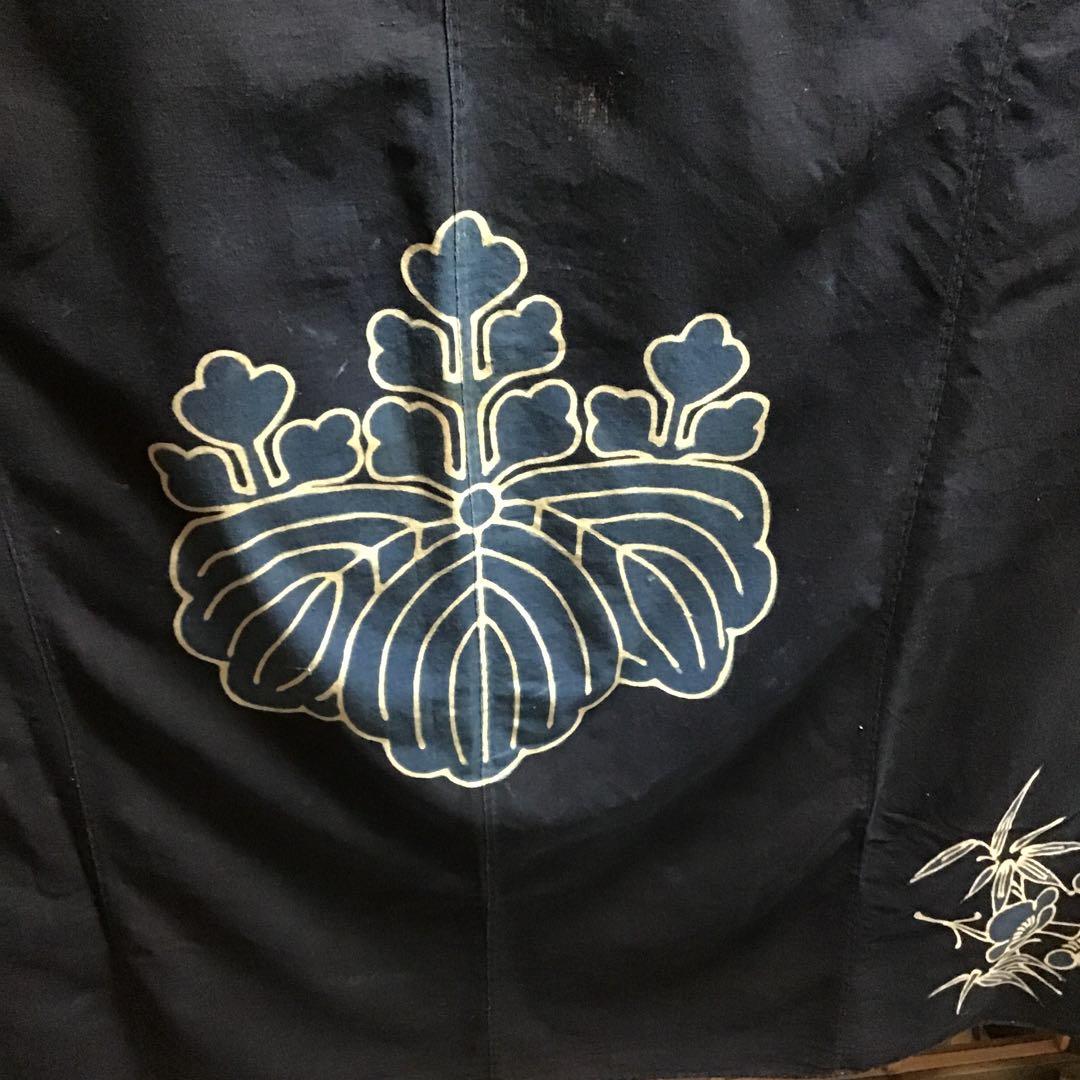 古布藍染め家紋布地、ＫM９