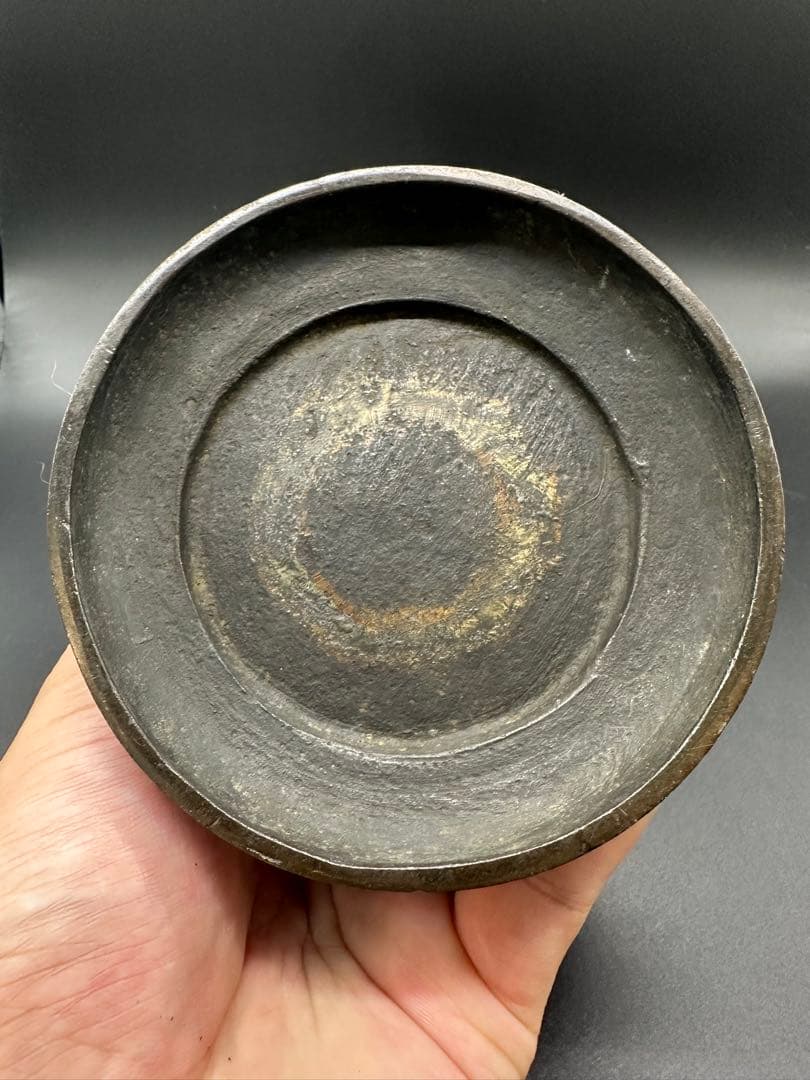 銅製　花生　筆入れ　江戸時代　金工　骨董　古美術