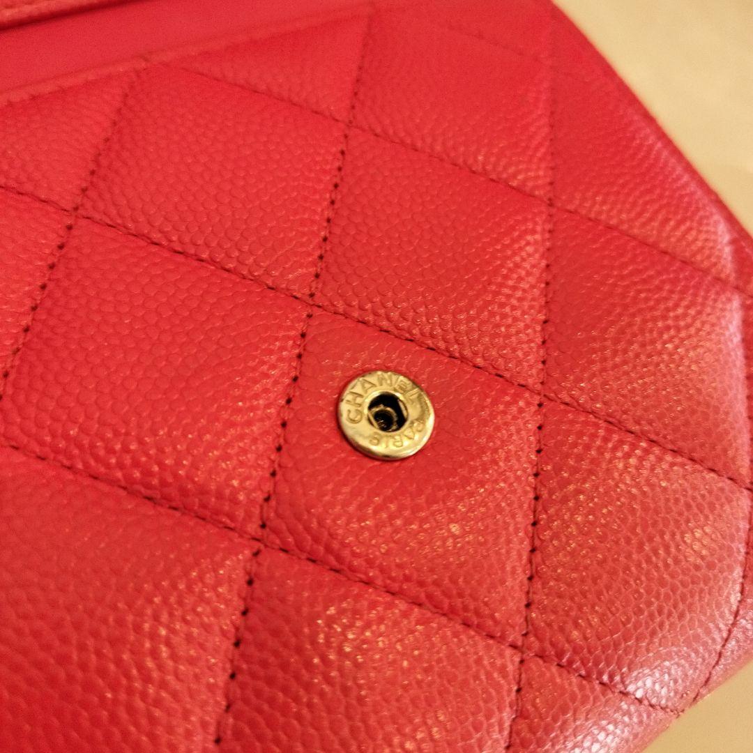 CHANEL キャビアスキン 三つ折り財布 タイムレス