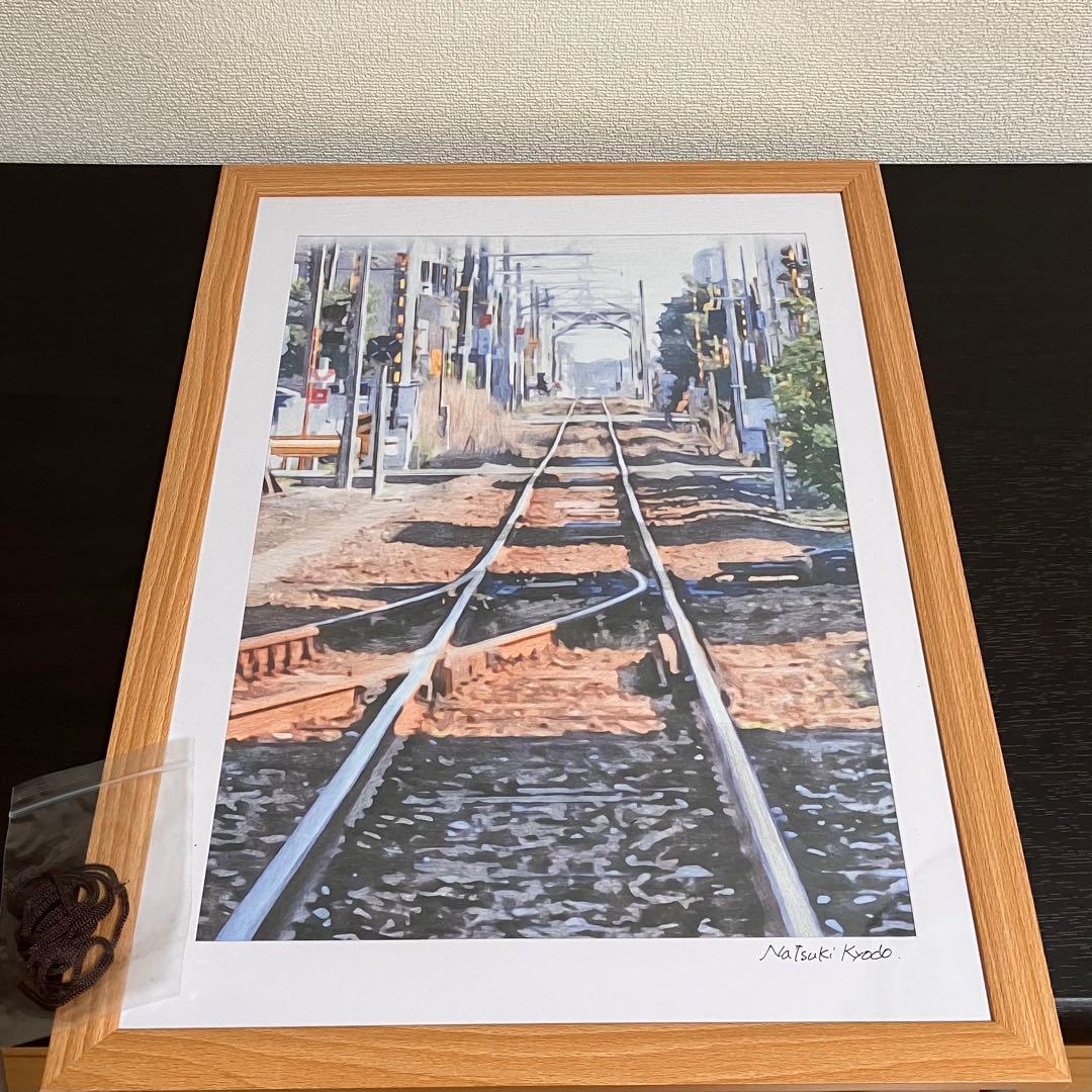 聖地巡礼絵画⑥ シン・エヴァンゲリオン「宇部新川駅」32.7㎝×45.0㎝　額装