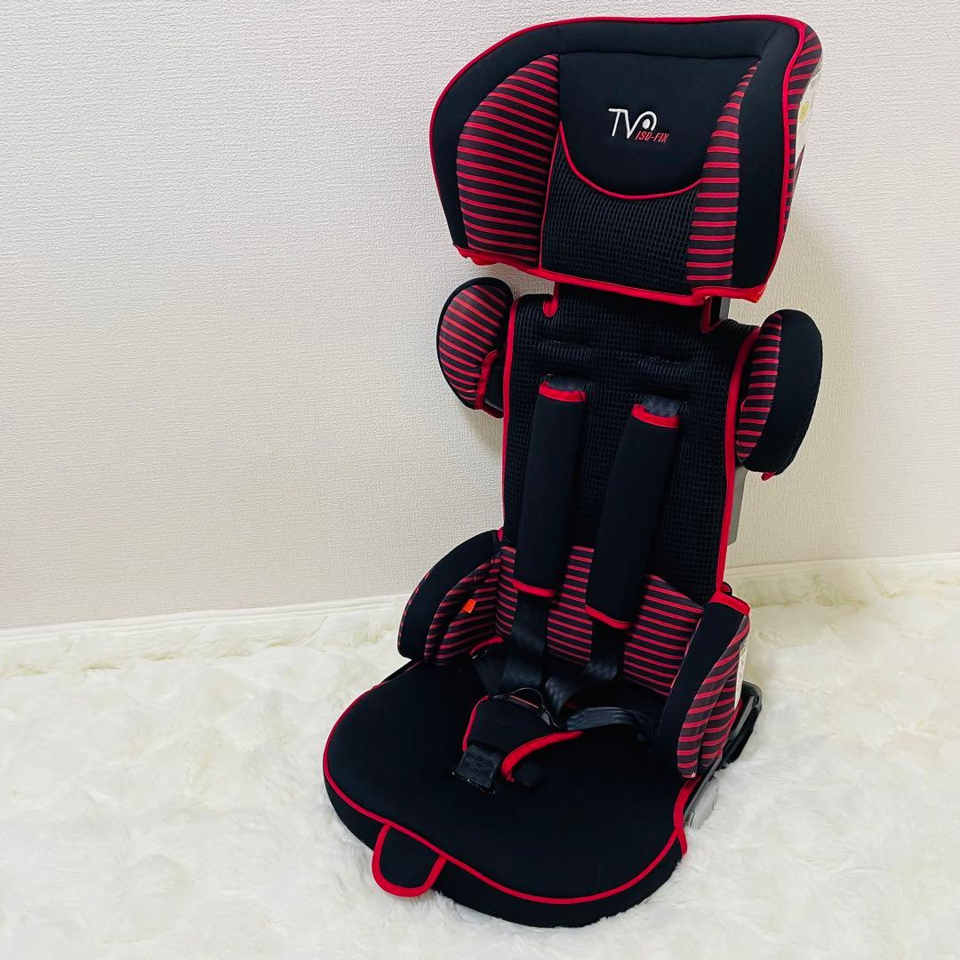 日本育児 トラベルベスト EC FIX ジュニアシート チャイルドシート 赤黒