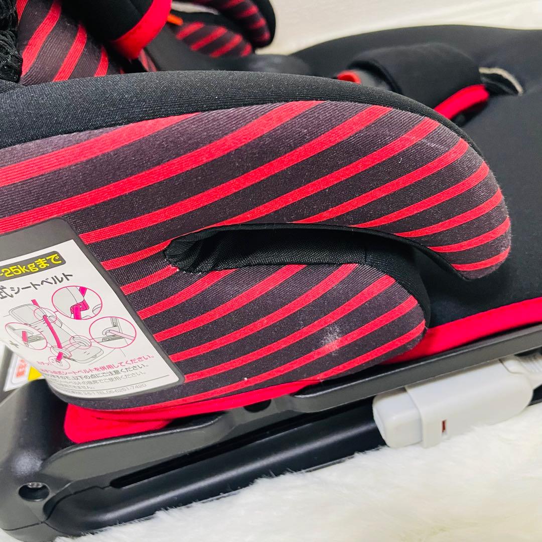 日本育児 トラベルベスト EC FIX ジュニアシート チャイルドシート 赤黒