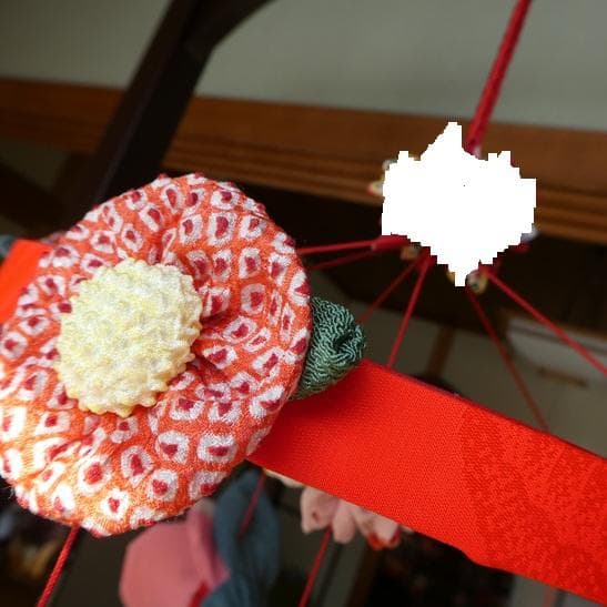 古布　正絹　吊るし雛　錦紗縮緬　アンティーク　疋田模様　さげもん　鬼しぼ