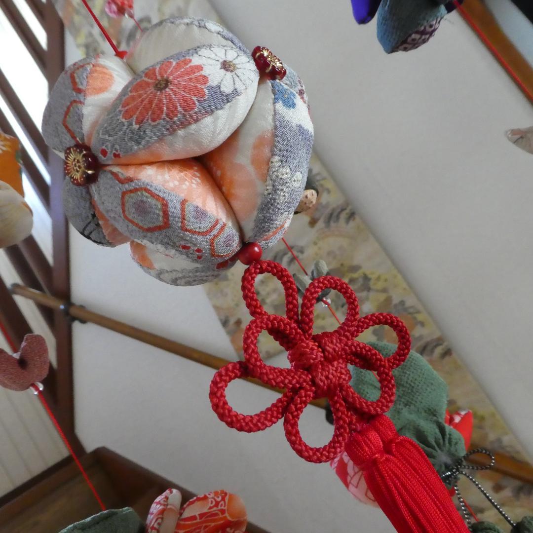 古布　正絹　吊るし雛　錦紗縮緬　アンティーク　疋田模様　さげもん　鬼しぼ