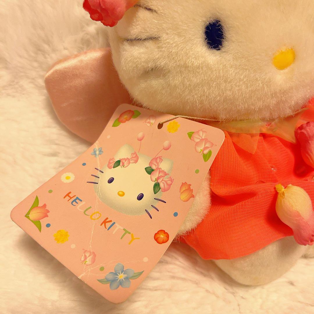 希少レア　ハローキティ　フラワーフェアリーぬいぐるみ　チューリップ　平成レトロ