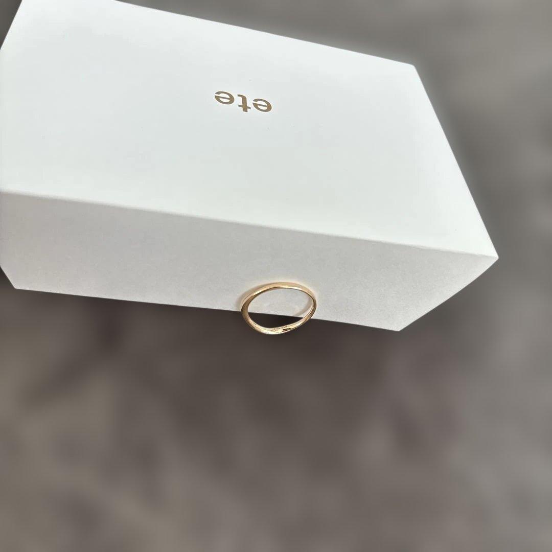 エテ ete レイヤードリング　 10金K10 イエローゴールド 11号 1g