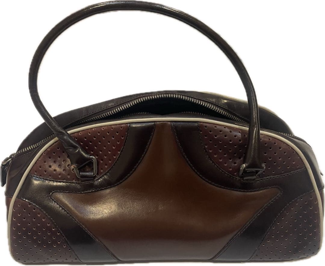 【美品-希少】プラダ PRADA ハンドバッグ ボーリングバッグ レザー