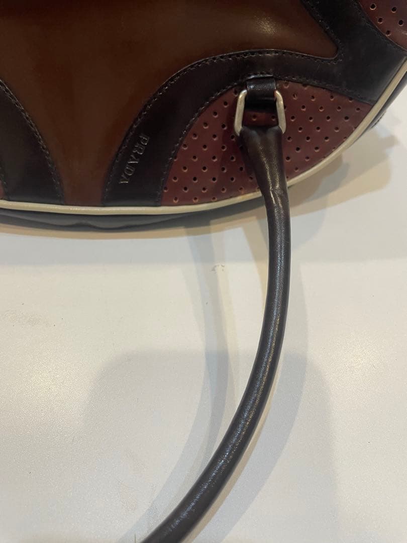 【美品-希少】プラダ PRADA ハンドバッグ ボーリングバッグ レザー