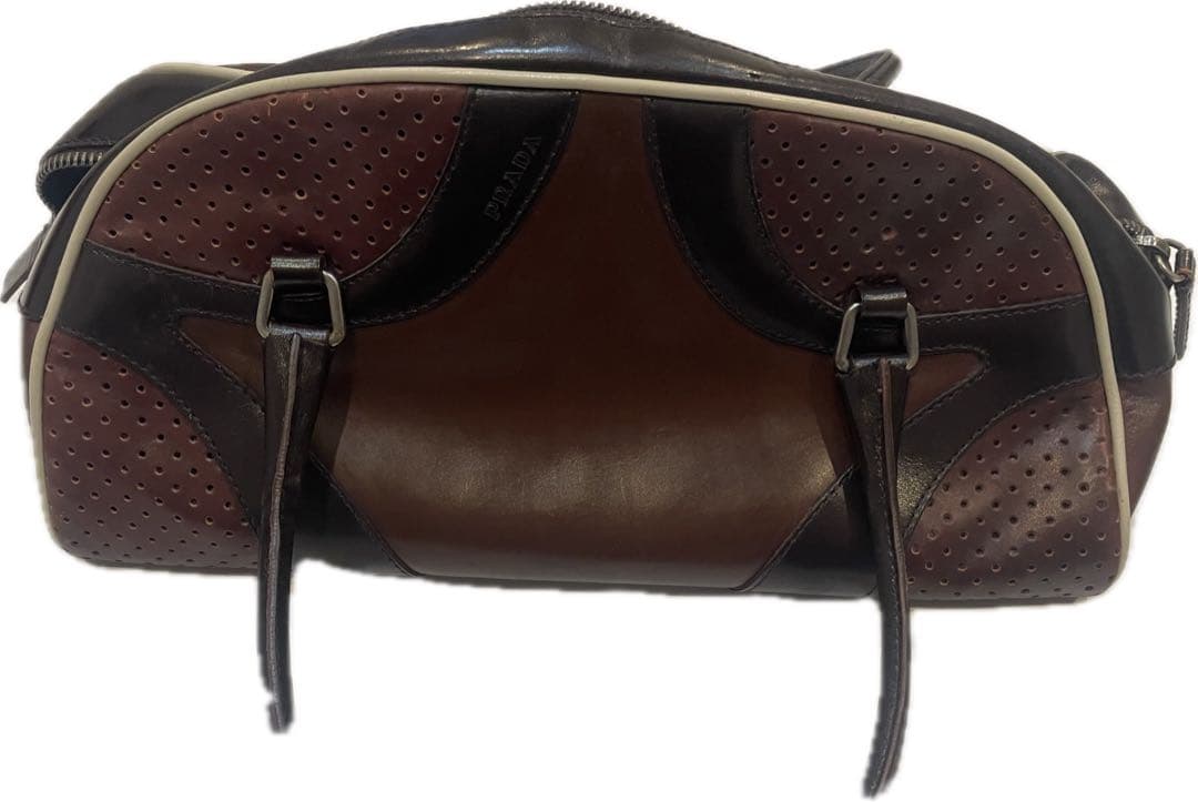 【美品-希少】プラダ PRADA ハンドバッグ ボーリングバッグ レザー
