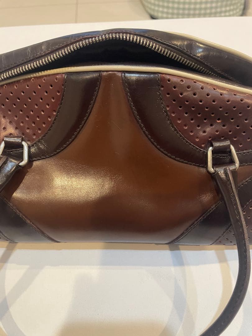 【美品-希少】プラダ PRADA ハンドバッグ ボーリングバッグ レザー