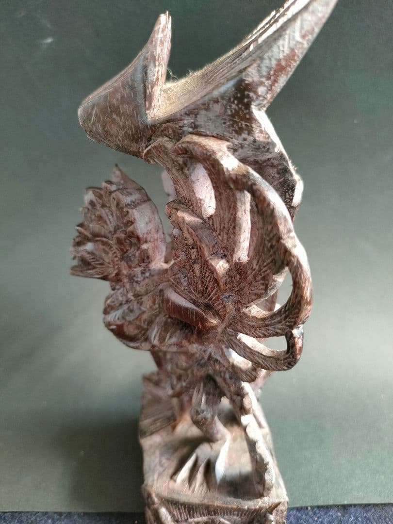 ●【一点物アジアン木彫神像カルラ守護神像バリ島風ハンドカービングヴィンテージ調