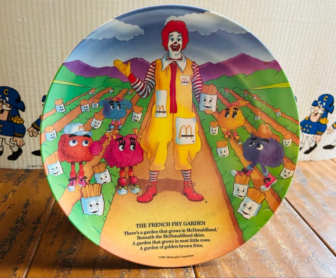 80' McDonald's Plastic Plate×4 マクドナルド絵皿