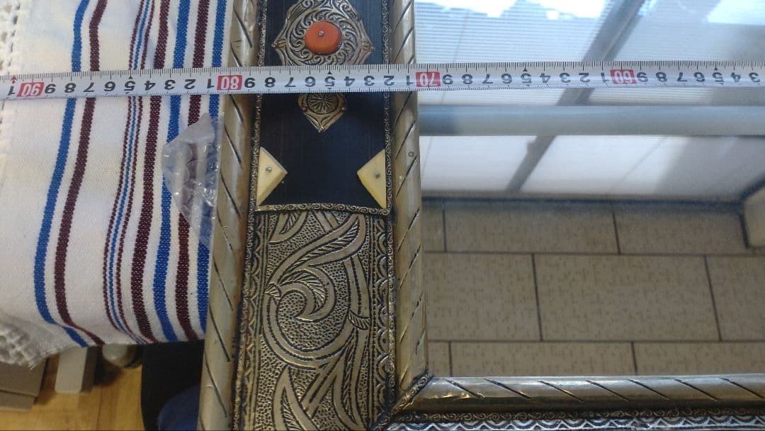 モロッコ製 アンティーク調 インテリア鏡（ハンドメイド）