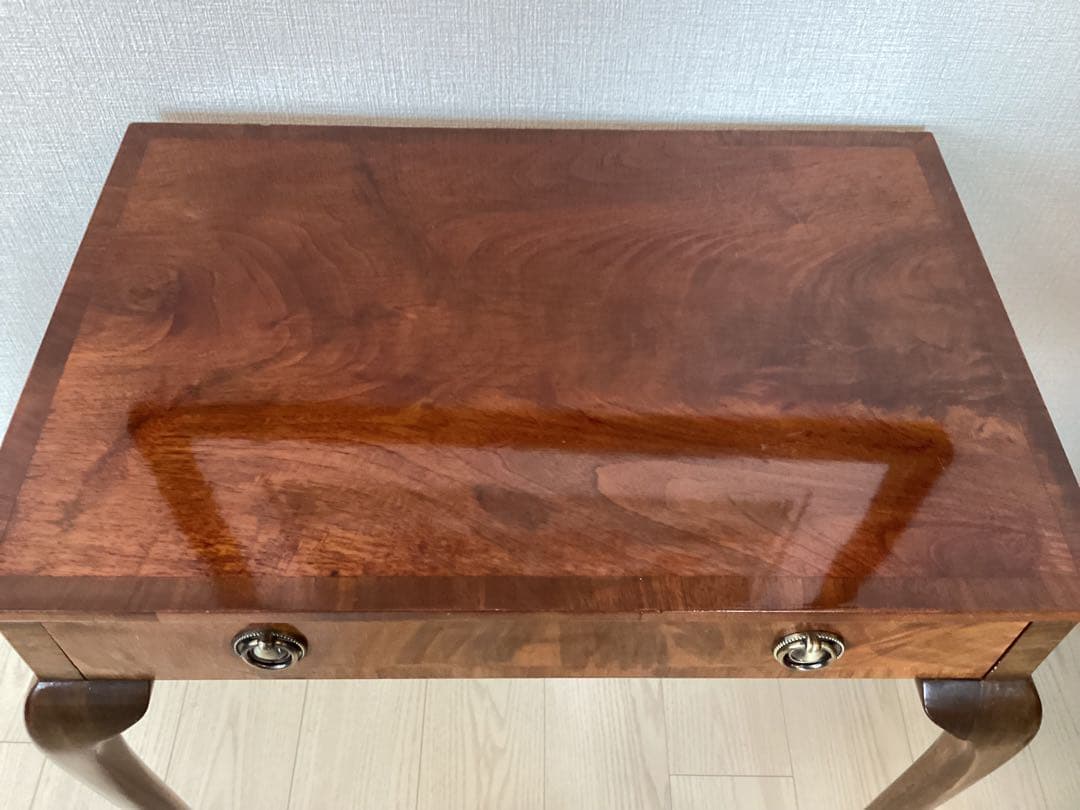 アンティーク　コンソールテーブル　引出し付き　猫脚