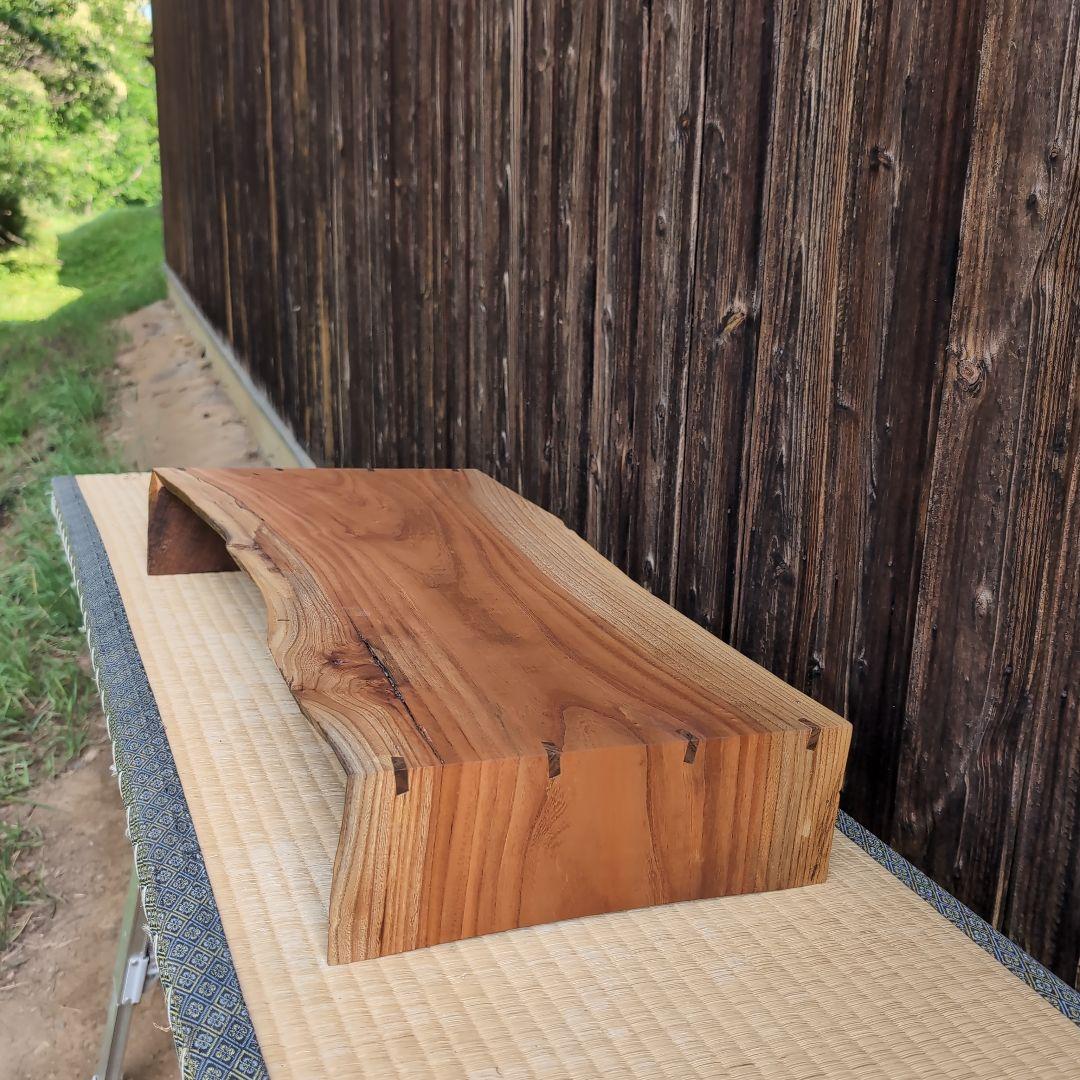 古材リメイク　欅（ケヤキ）のコの字ラック ロータイプ　インテリア　ビンテージ