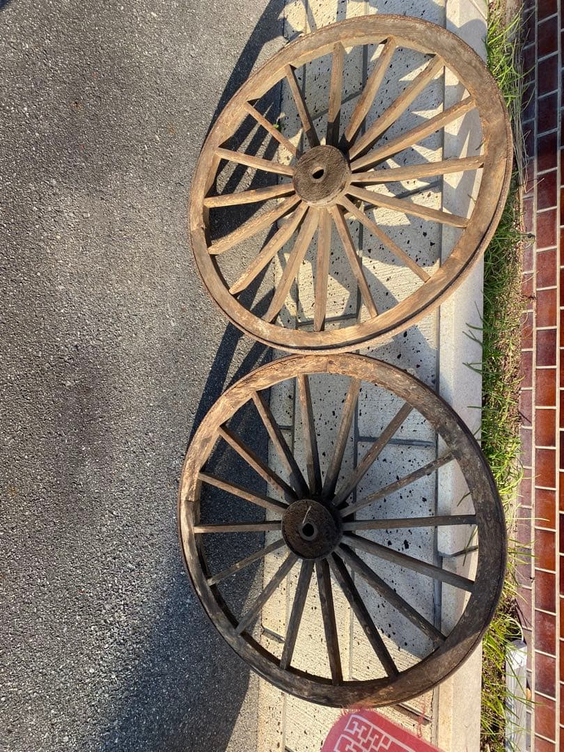 アンティーク 木製車輪 2個セット取り引き限定