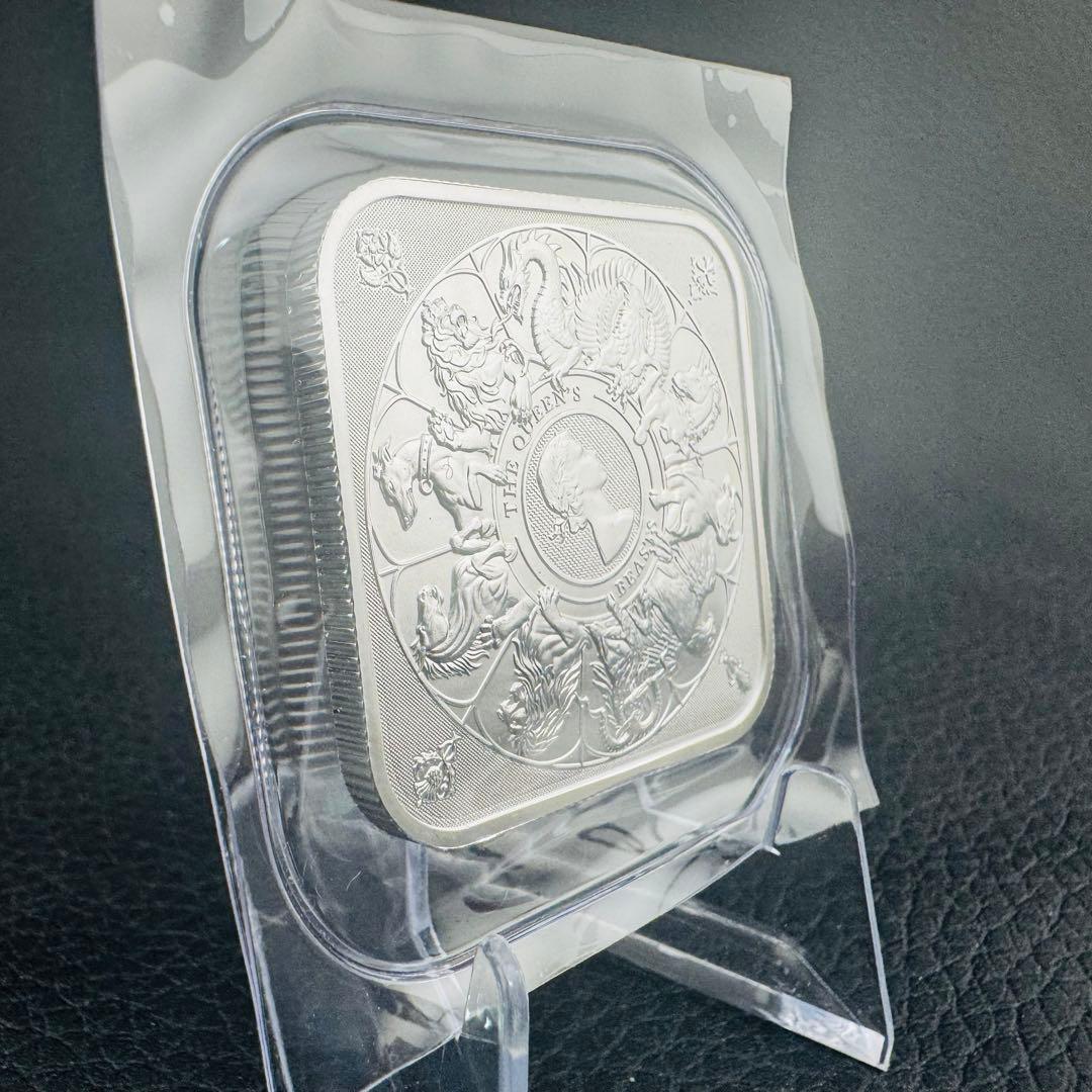 銀貨 英国 ロイヤルミント クイーンズビーストコンプリーター 四角型 1オンス