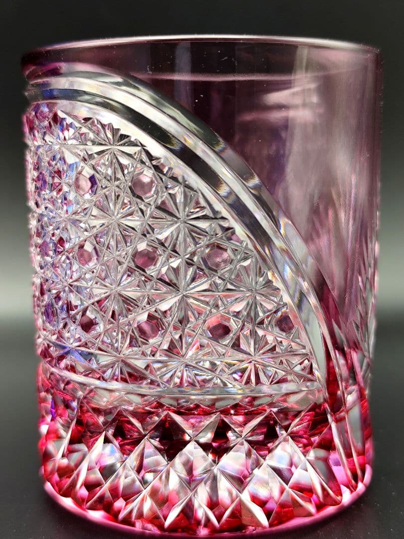 超希少品☆江戸切子 木村泰典 ロックグラス 金赤（切子 江戸切子 薩摩切子）